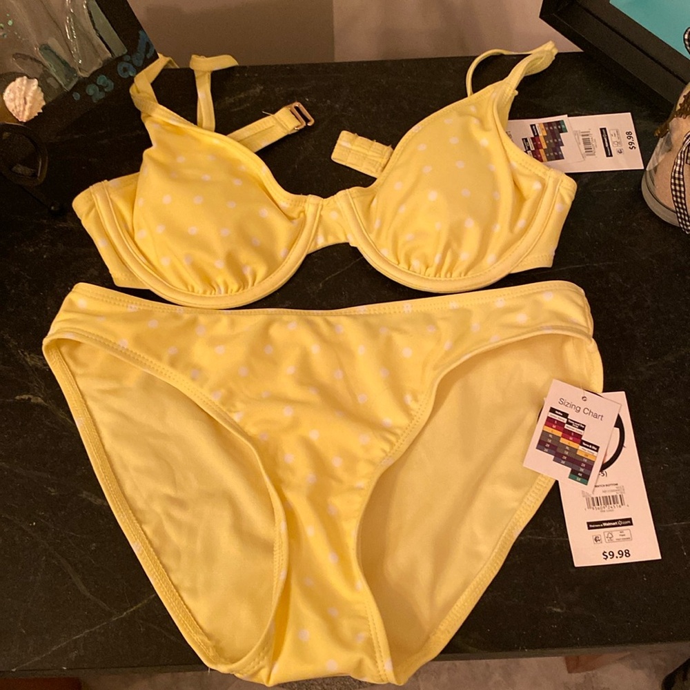 Yellow polka dot bathing suit